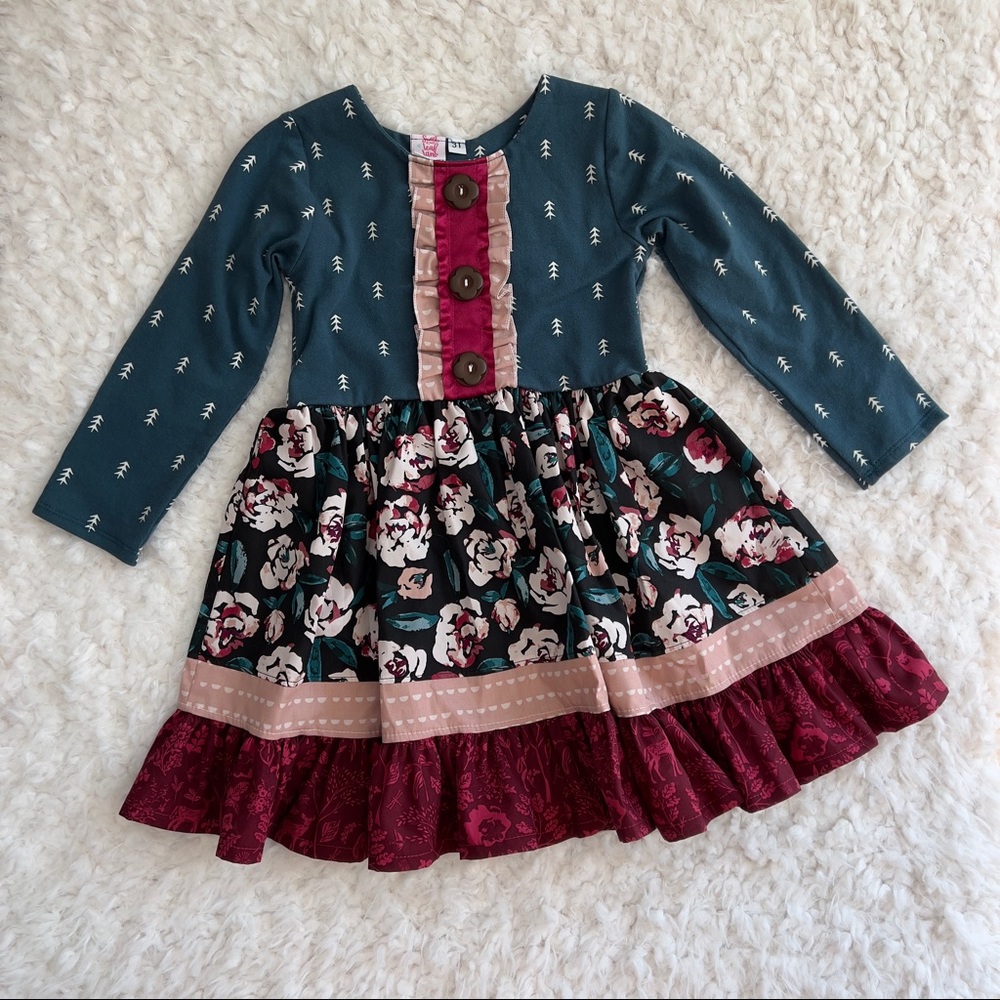 NWOT Falliday Dress by Sweet Leaf Lane (formerly Melon Monkeys) - 3T